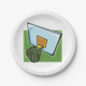 Basketball Hoop Sportuntergrund und Netz Pappteller (Vorderseite)
