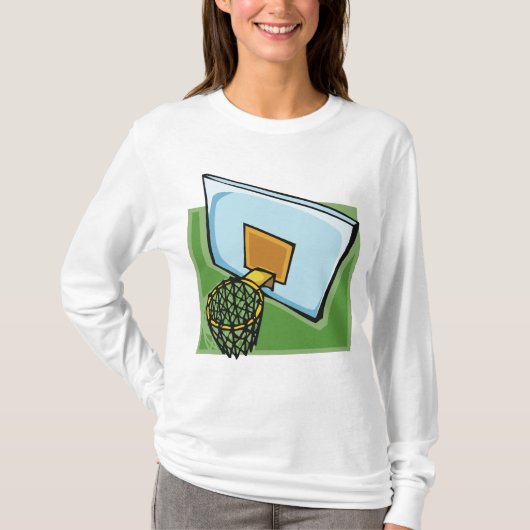 Basketball Hoop Sportuntergrund und Netz T-Shirt (Vorderseite)