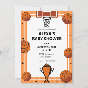 Basketball-Hoop-Trophäe Babydusche Einladung