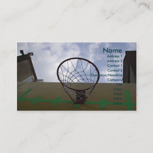 Basketball Hoop Visitenkarte (Vorderseite)