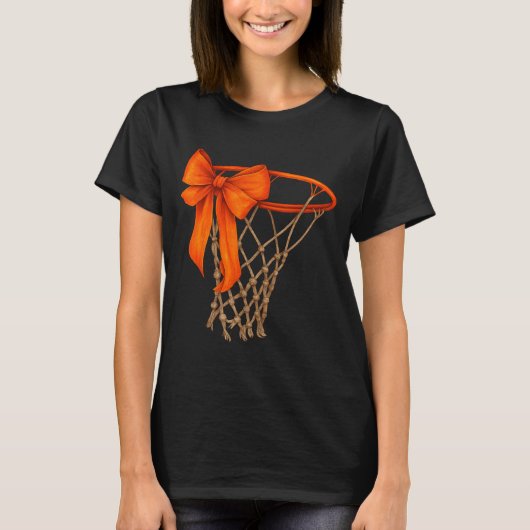 Basketball Hoop With Bow Cute Basketball Aesthetic T-Shirt (Vorderseite)