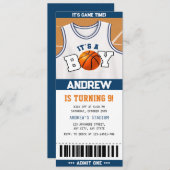 Basketball Hoopla Birthday Bash Einladung (Vorne/Hinten)