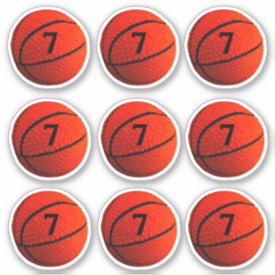 Basketball Hoops Jersey # Custom Cut Vinyl Sticker