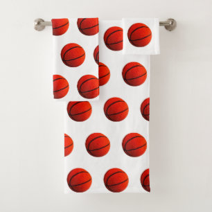 Basketball Hoops Orange Black Basketballs 4 Schott Badhandtuch Set