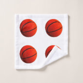 Basketball Hoops Orange Black Basketballs 4 Schott Badhandtuch Set (Waschlappen)