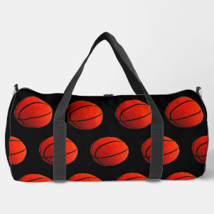 Basketball Hoops Orange Schwarze Druckfarbe Nähtas Duffle Bag
