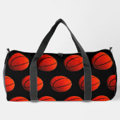 Basketball Hoops Orange Schwarze Druckfarbe Nähtas Duffle Bag (Rückseite)