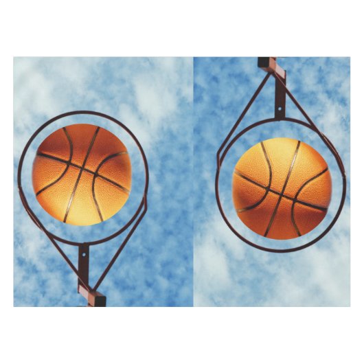 Basketball Hottest Shot Cotton Tablecloth. Tischdecke (Vorderseite (Horizontal))