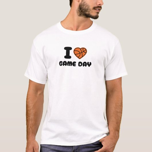Basketball I ❤️ GAME DAY I LOVE HEART GAME DAY T-Shirt (Vorderseite)