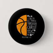 Basketball I kann Dinge tun Bibel Verse Gott Jesus Button (Vorderseite)