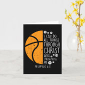 Basketball I kann Dinge tun Bibel Verse Gott Jesus Karte (Gelbe Blume)