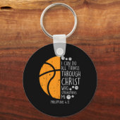 Basketball I kann Dinge tun Bibel Verse Gott Jesus Schlüsselanhänger (Vorderseite)