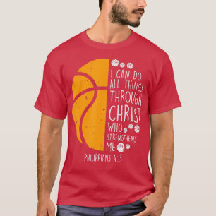Basketball I kann Dinge tun Bibel Verse Gott Jesus T-Shirt