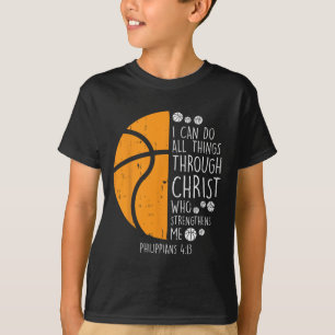 Basketball I kann Dinge tun Bibel Verse Gott Jesus T-Shirt