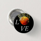Basketball I Liebe Button (Vorne & Hinten)