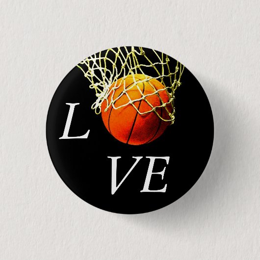 Basketball I Liebe Button (Vorderseite)