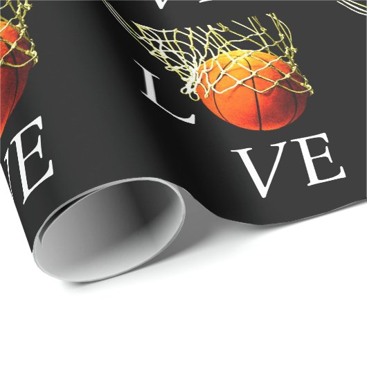 Basketball I Liebe Geschenkpapier (Rolleneckpunkt)