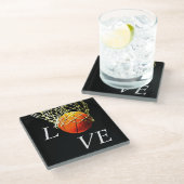 Basketball I Liebe Glasuntersetzer (Schrägansicht)