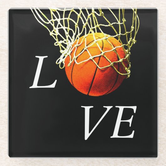 Basketball I Liebe Glasuntersetzer (Vorderseite)