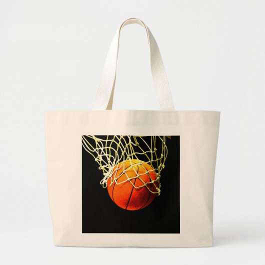 Basketball I Liebe Jumbo Stoffbeutel (Vorne)