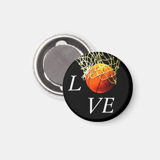 Basketball I Liebe Magnet (Vorderseite/Rückseite)