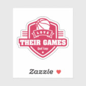 Basketball I Liebe mit vielen Teamfarben Aufkleber (Blatt)