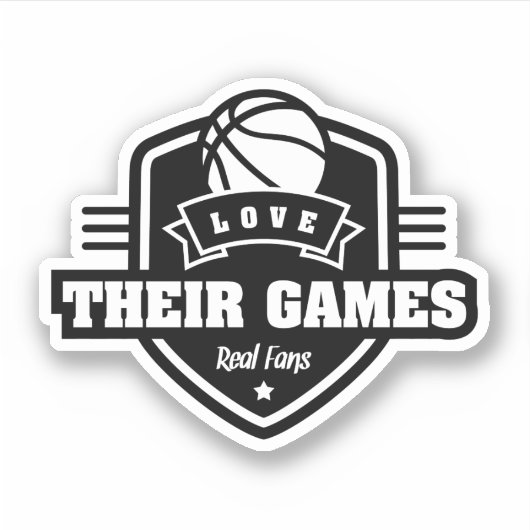 Basketball I Liebe mit vielen Teamfarben Aufkleber (Vorderseite)