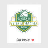 Basketball I Liebe mit vielen Teamfarben Aufkleber (Blatt)