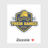 Basketball I Liebe mit vielen Teamfarben Aufkleber (Blatt)