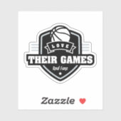 Basketball I Liebe mit vielen Teamfarben Aufkleber (Blatt)
