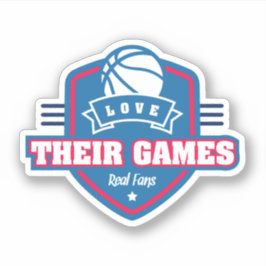 Basketball I Liebe mit vielen Teamfarben Aufkleber