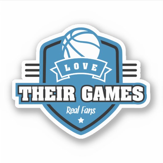 Basketball I Liebe mit vielen Teamfarben Aufkleber (Vorderseite)