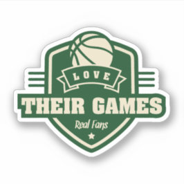 Basketball I Liebe mit vielen Teamfarben Aufkleber