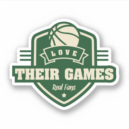 Basketball I Liebe mit vielen Teamfarben Aufkleber (Vorderseite)