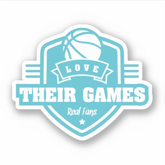 Basketball I Liebe mit vielen Teamfarben Aufkleber (Vorderseite)