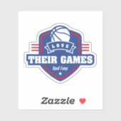 Basketball I Liebe mit vielen Teamfarben Aufkleber (Blatt)