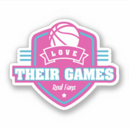 Basketball I Liebe mit vielen Teamfarben Aufkleber