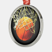 Basketball I Liebe Ornament Aus Metall (Links)