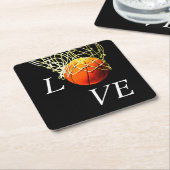 Basketball I Liebe Rechteckiger Pappuntersetzer (angewinkelt)