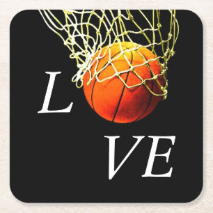 Basketball I Liebe Rechteckiger Pappuntersetzer