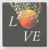 Basketball I Liebe Steinuntersetzer (Vorderseite)