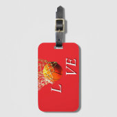 Basketball I Love Gepäckanhänger (Vorderseite Vertikal)