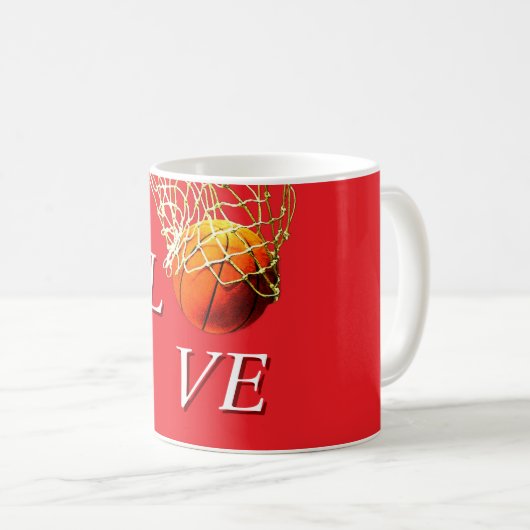 Basketball I Love Kaffeetasse (VorderseiteRechts)