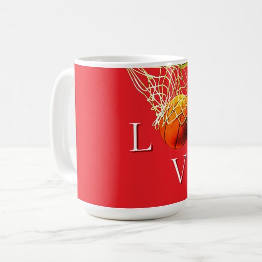 Basketball I Love Kaffeetasse (Vorderseite Links)