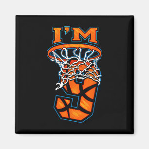 Basketball I m 9 Boy Girl 9. Geburtstag Magnet