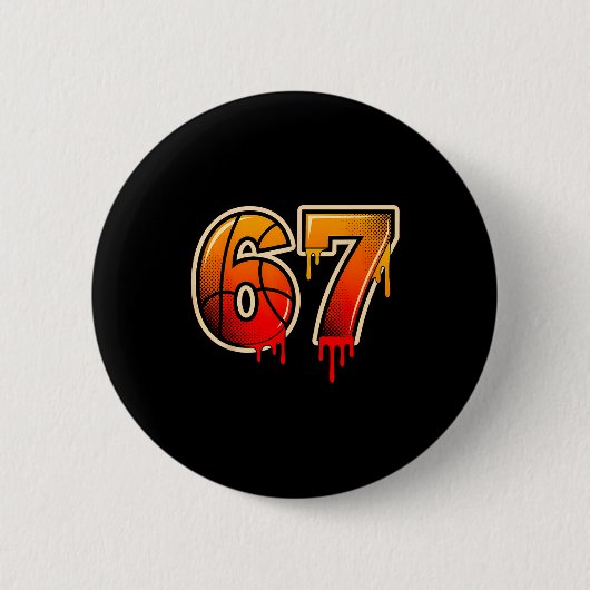 Basketball Ice Cream Drip Funny 67 Six Seven Gen A Button (Vorderseite)