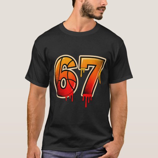 Basketball Ice Cream Drip Funny 67 Six Seven Gen A T-Shirt (Vorderseite)