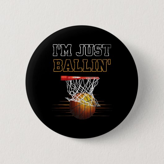 Basketball Ich bin nur Ballin'Coach Team Prou Button (Vorderseite)