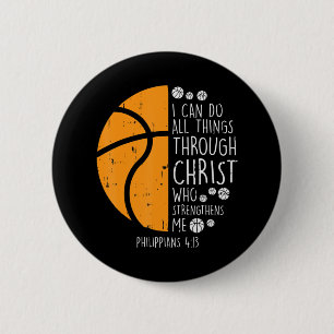 Basketball Ich kann Dinge tun Bibel Verse Gott Jes Button