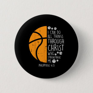 Basketball Ich kann Dinge tun Bibel Verse Gott Jes Button
